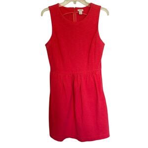 J. Crew Daybreak Fit and Flare Dress Sleeveless Coral Orange Women's M Preppy